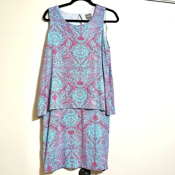 Chico’s Color Puzzle Double-Layered Dress Size Medium - Picture 5 of 8